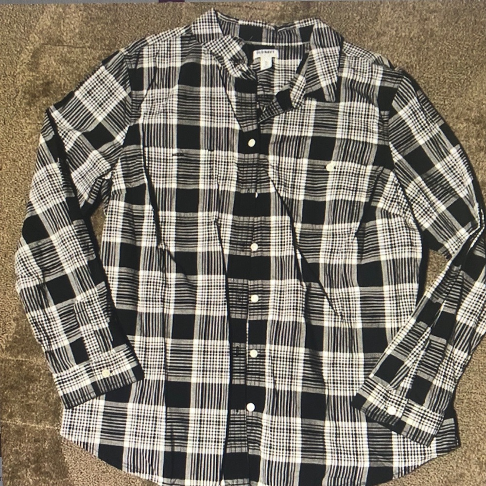 Black and White Plaid Men's Shirt